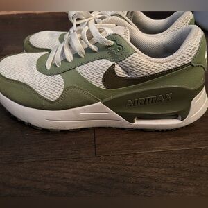Green and Nike sports shoes
